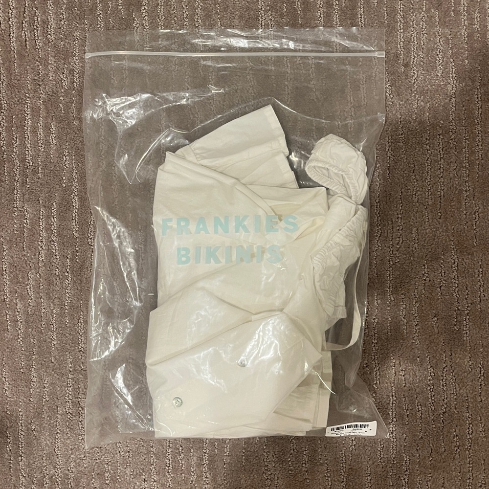 Frankie's Bikinis White Ruffled Button-Front Mini Dress - Picture 6 of 6